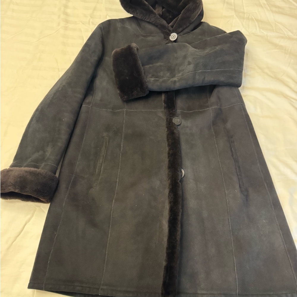 Elegant Black/ Dark Brown Teddy Jacket